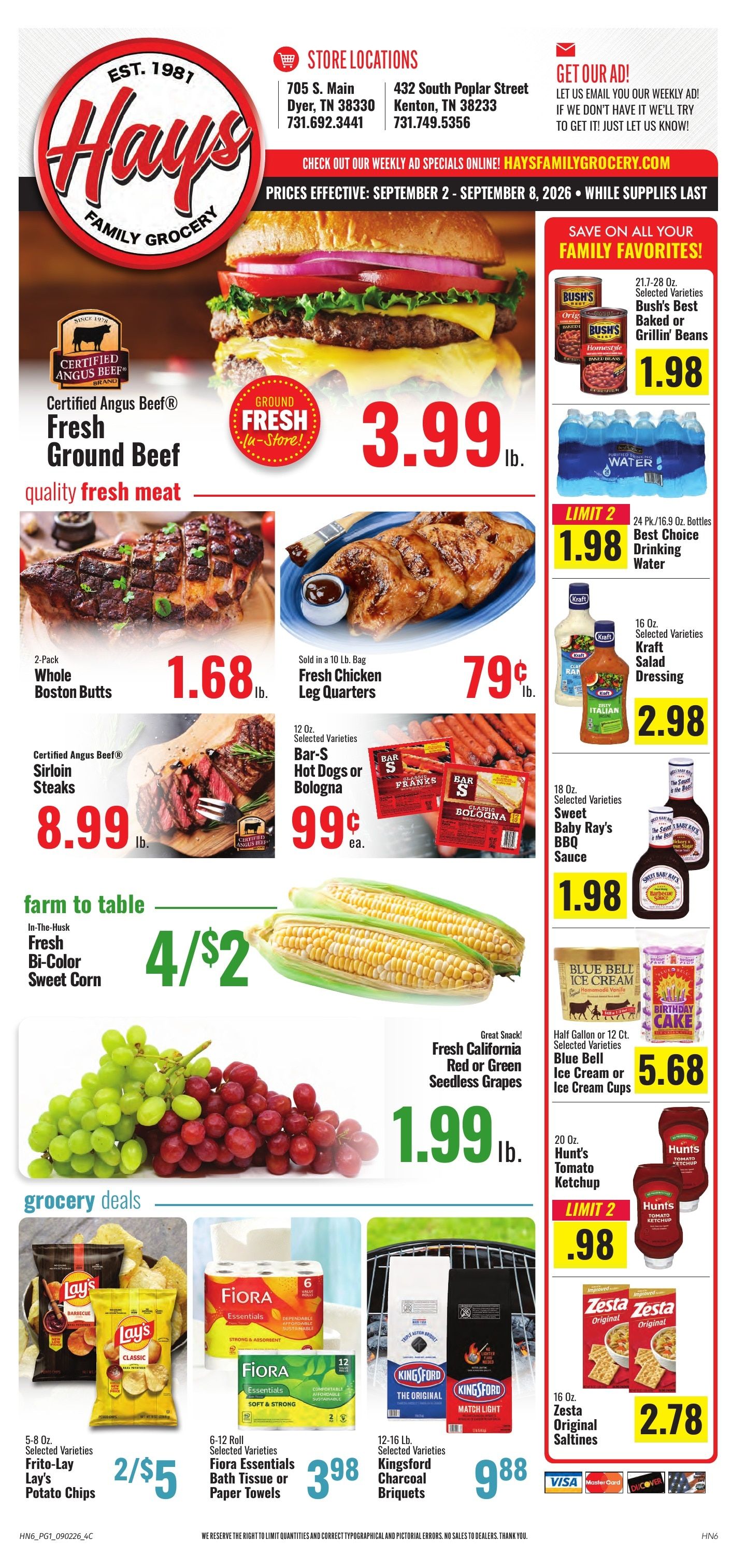 Hays Family Grocery Weekly Ad September 2 - 8, 2026