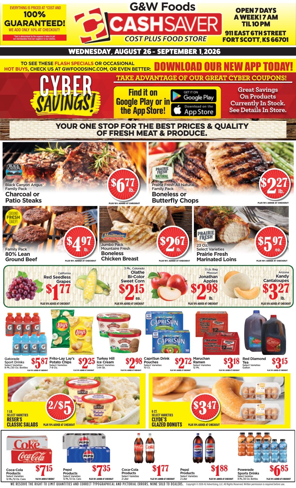 G&W Foods Cash Saver (Fort Scott, KS) Weekly Ad August 26 - September 8, 2026
