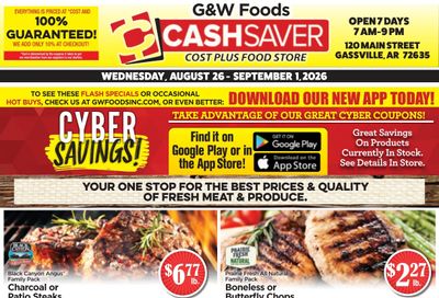 G&W Foods Cash Saver (Gassville, AR) Weekly Ad August 26 - September 8, 2026