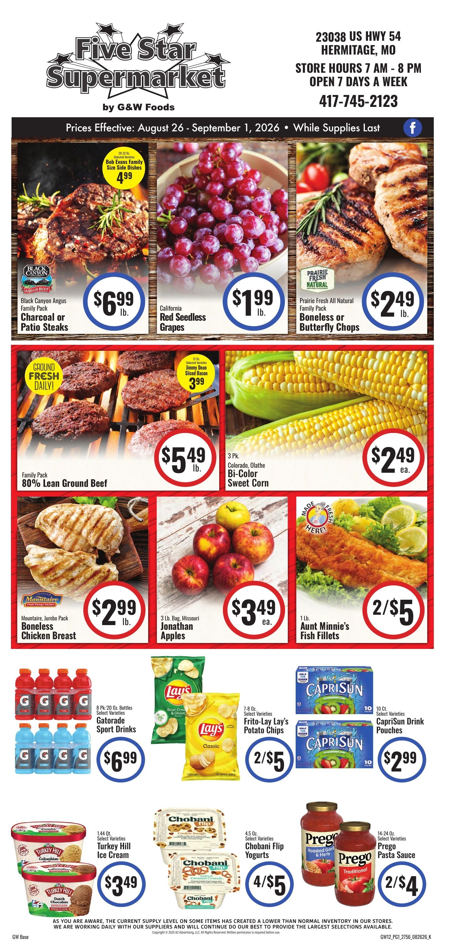 GW 5 Star Super Market Weekly Ad August 26 - September 8, 2026