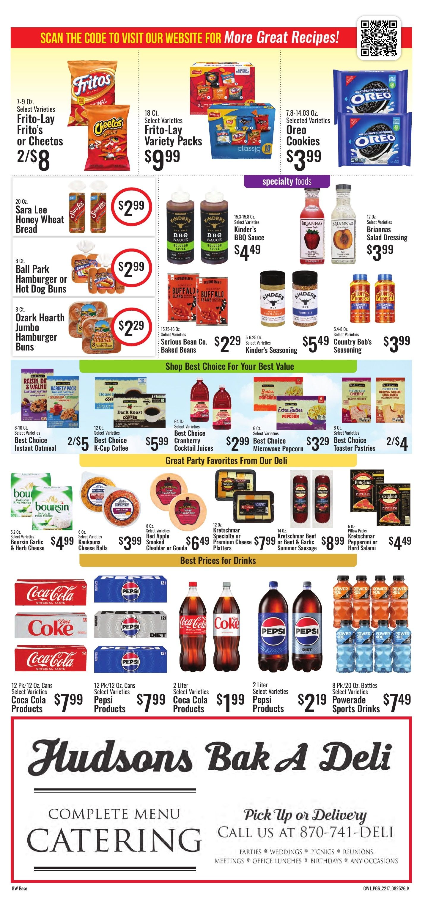 Hudson's Super Market Weekly Ad August 25 - September 7, 2026