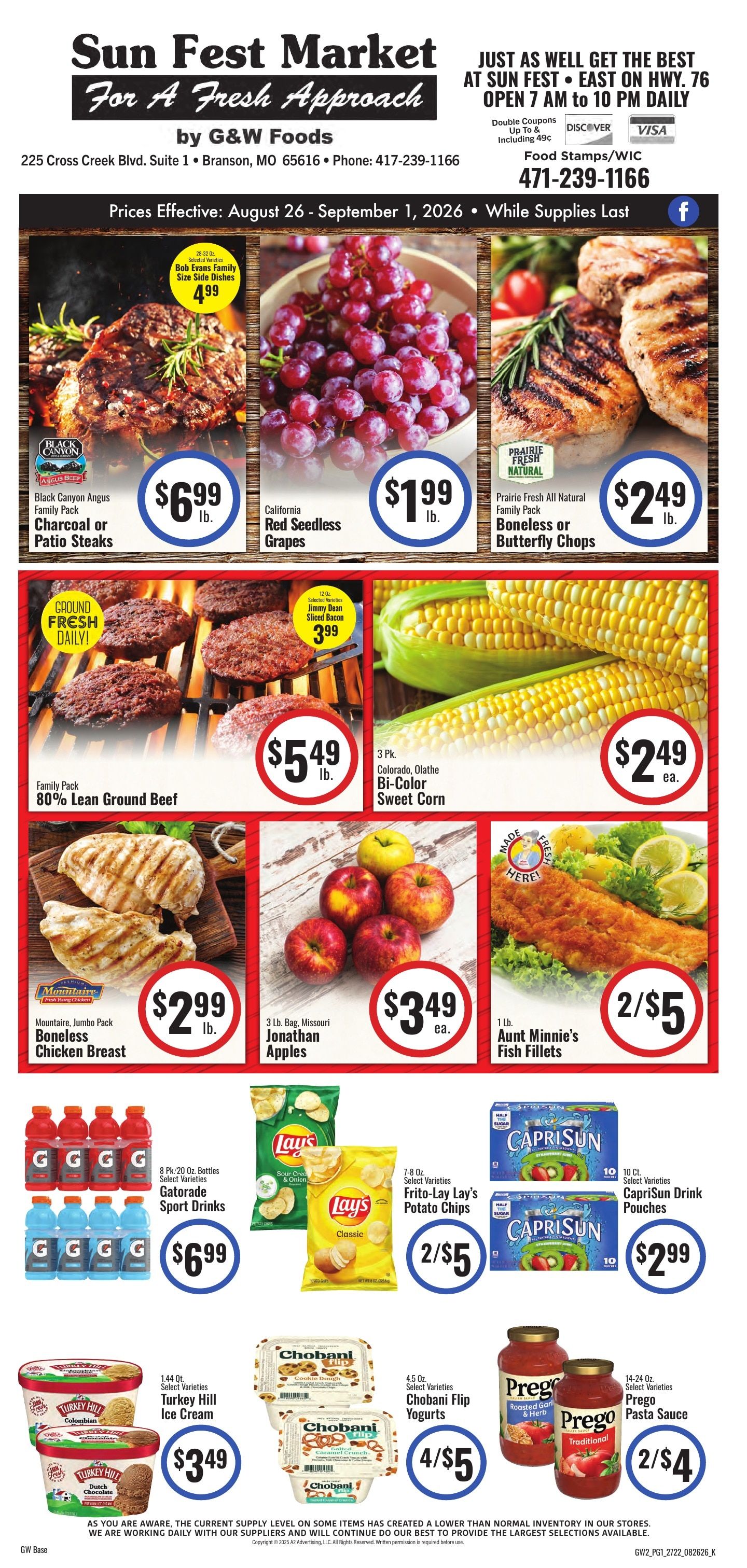 Sun Fest Market (Branson, MO) Weekly Ad August 26 - September 8, 2026