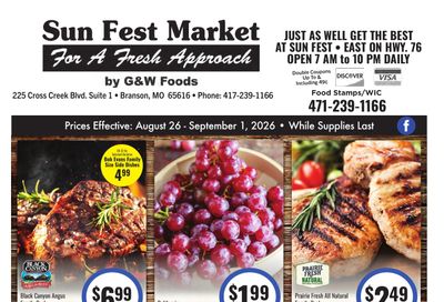 Sun Fest Market (Branson, MO) Weekly Ad August 26 - September 8, 2026