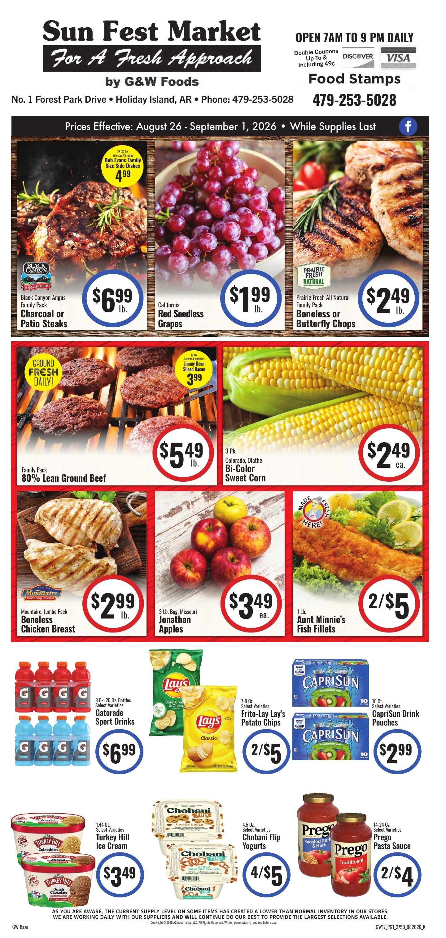 Sun Fest Market (Holiday Island, AR) Weekly Ad August 26 - September 8, 2026