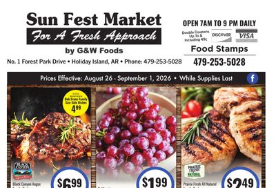 Sun Fest Market (Holiday Island, AR) Weekly Ad August 26 - September 8, 2026