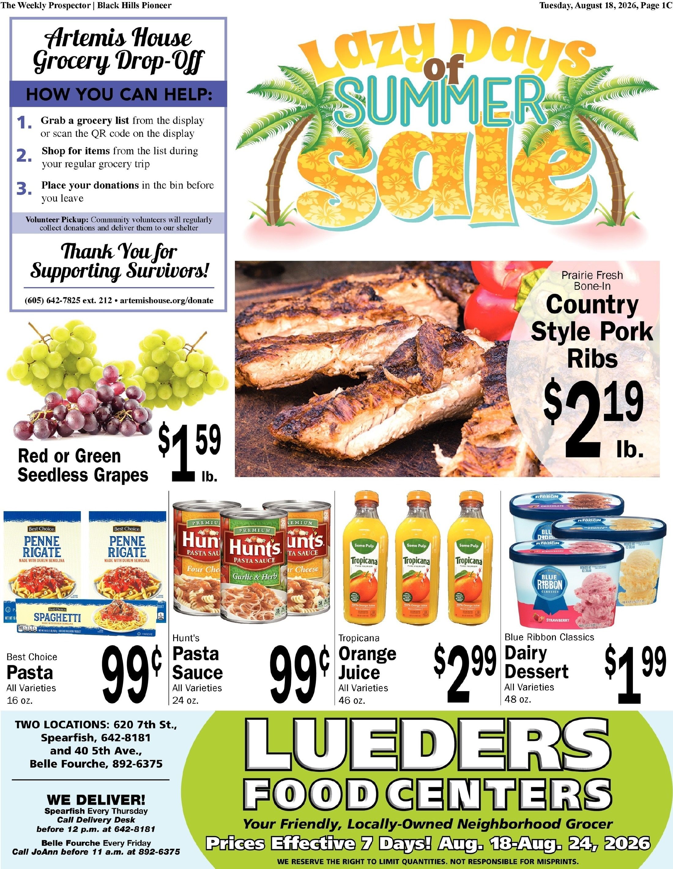 Lueders Food Centers Weekly Ad August 18 - 24, 2026