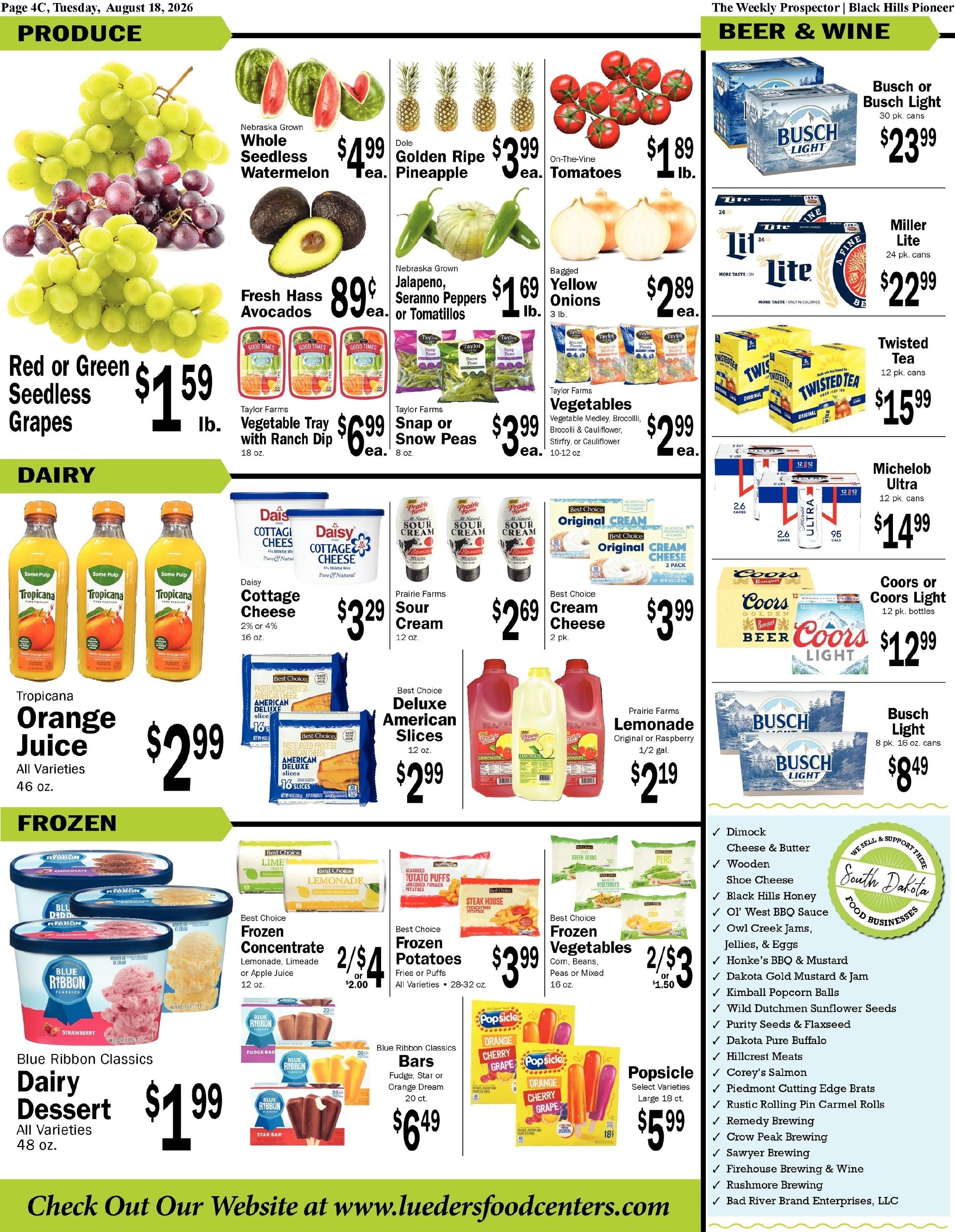 Lueders Food Centers Weekly Ad August 18 - 24, 2026