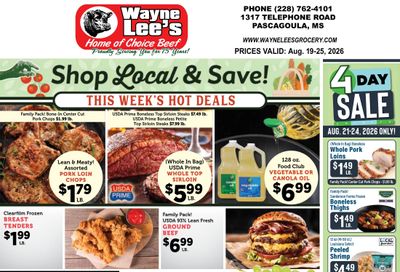 Wayne Lee's Grocery & Market Weekly Ad August 19 - 25, 2026