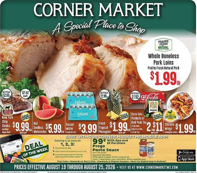 Corner Market MS (Mississippi) Weekly Ad August 19 - 25, 2026