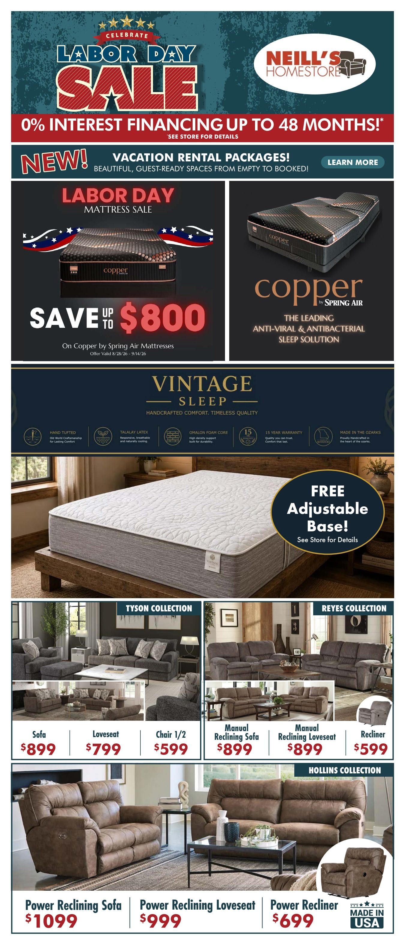 Neill's Home Store Labor Day Sale Weekly Ad August 17 - September 28, 2026