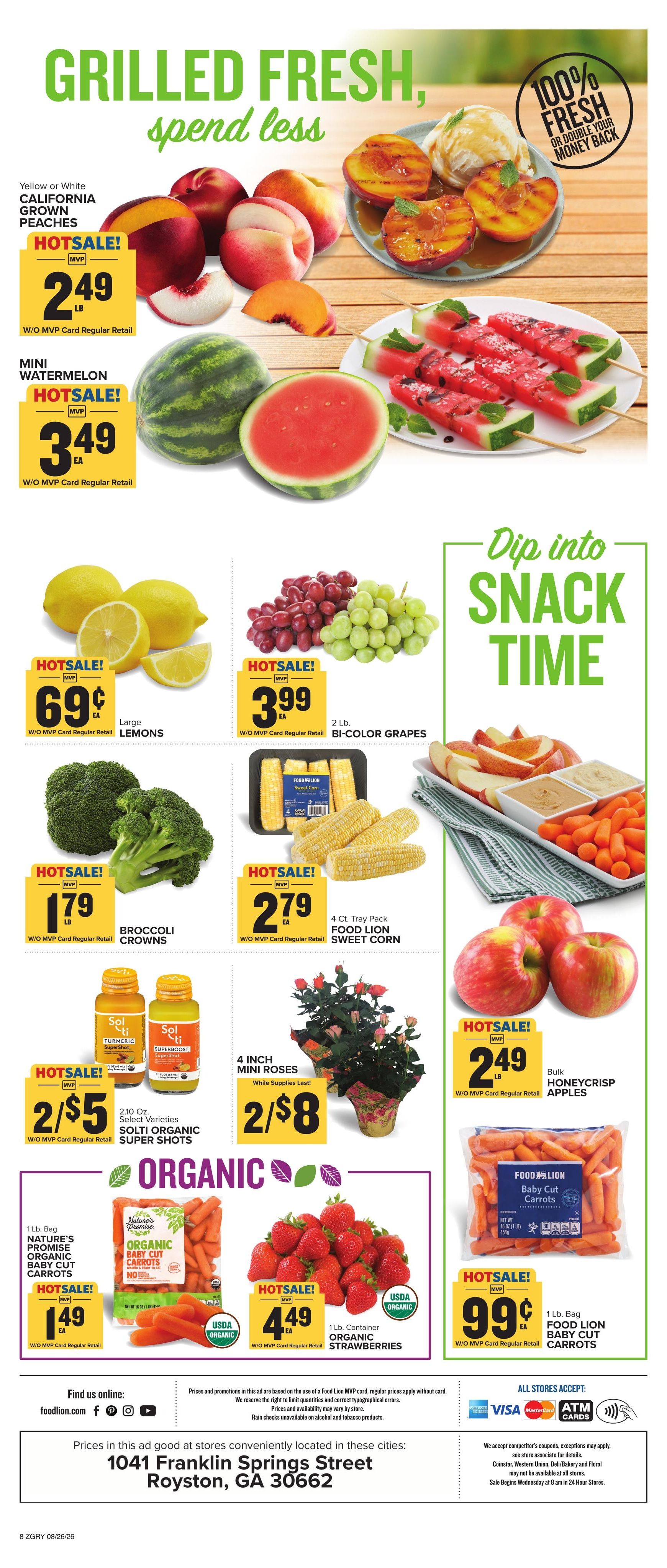Food Lion (Athens–Ila Area, GA) Weekly Ad August 26 - September 1, 2026