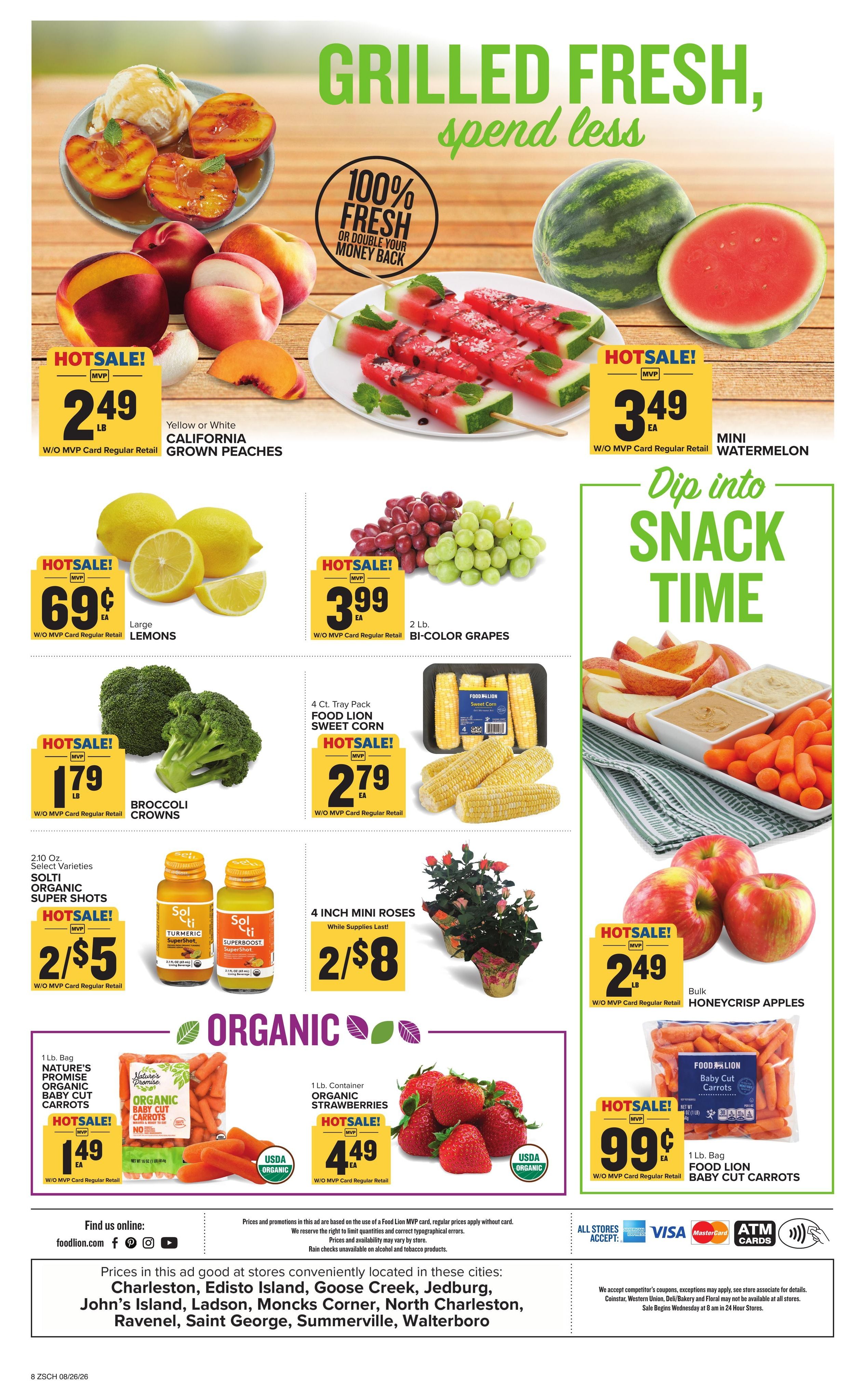 Food Lion (North Charleston–Charleston Area, SC) Weekly Ad August 26 - September 1, 2026