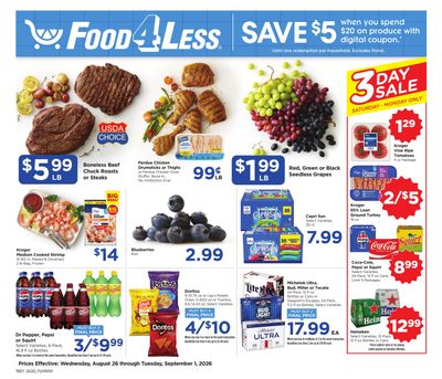 Food 4 Less (Chicago–Lyons Area, IL) Chicago Weekly Ad August 26 - September 1, 2026