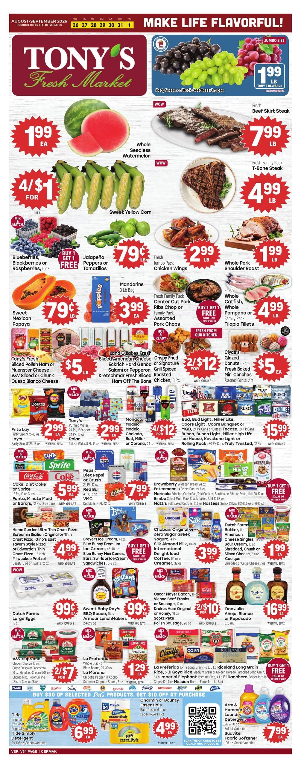 Tony's Fresh Market (Broadview Area, IL) Weekly Ad August 26 - September 1, 2026