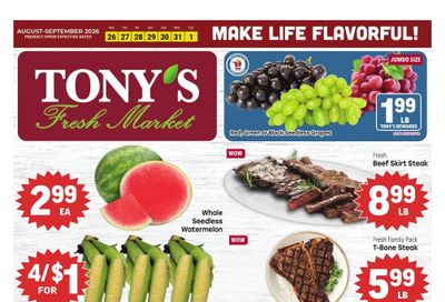 Tony's Fresh Market (Naperville–Oak Lawn Area, IL–IN) Weekly Ad August 26 - September 1, 2026