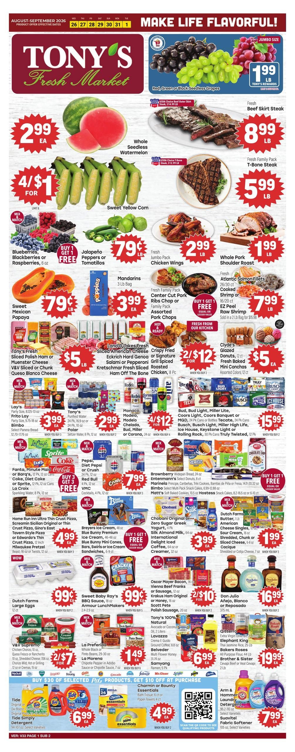 Tony's Fresh Market (Elgin–Roselle Area, IL) Weekly Ad August 26 - September 1, 2026