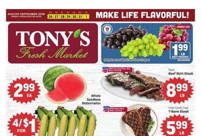 Tony's Fresh Market (Elgin–Roselle Area, IL) Weekly Ad August 26 - September 1, 2026