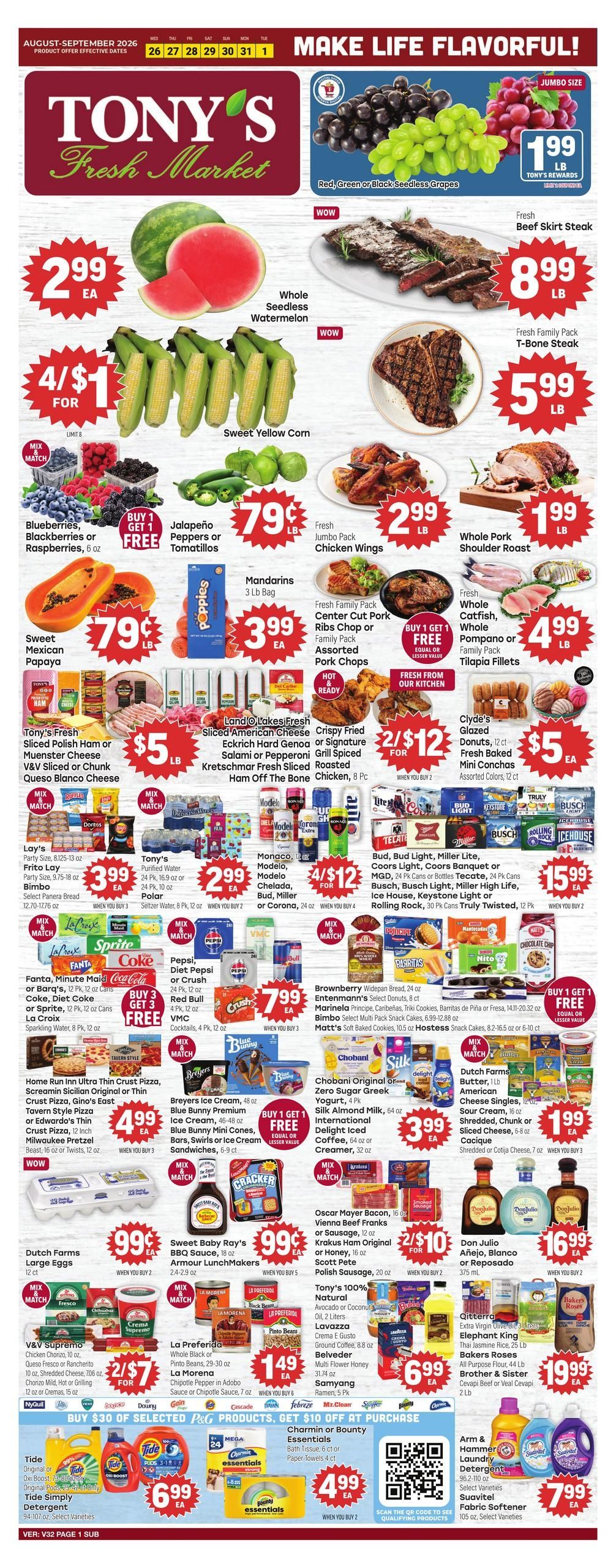 Tony's Fresh Market (Bedford Park Area, IL) Weekly Ad August 26 - September 1, 2026