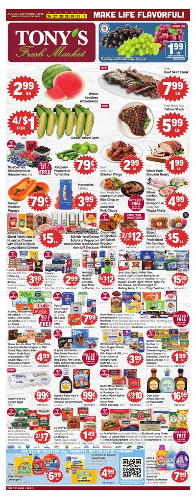 Tony's Fresh Market (Lockport Area, IL) Weekly Ad August 26 - September 1, 2026