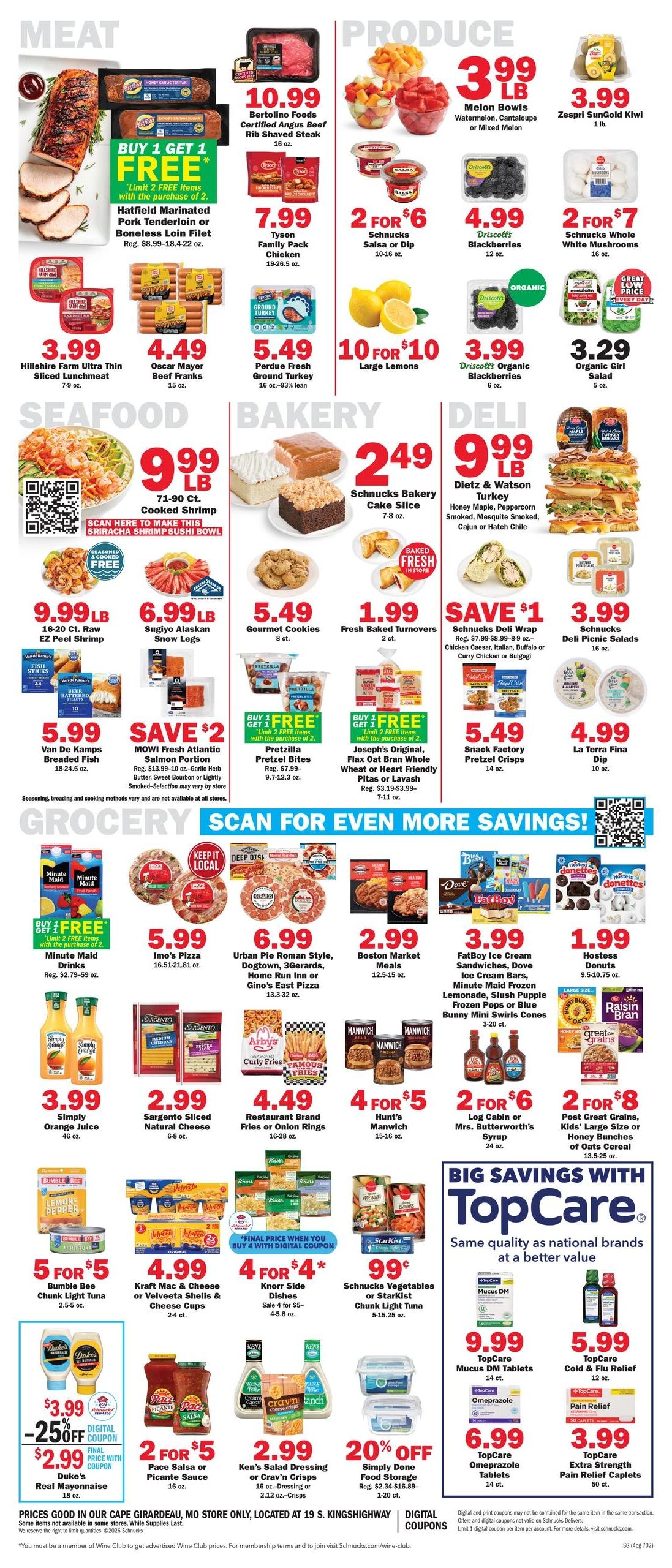 Schnucks (Kelso–Cape Girardeau Area, IL–MO) Weekly Print Weekly Ad August 26 - September 1, 2026