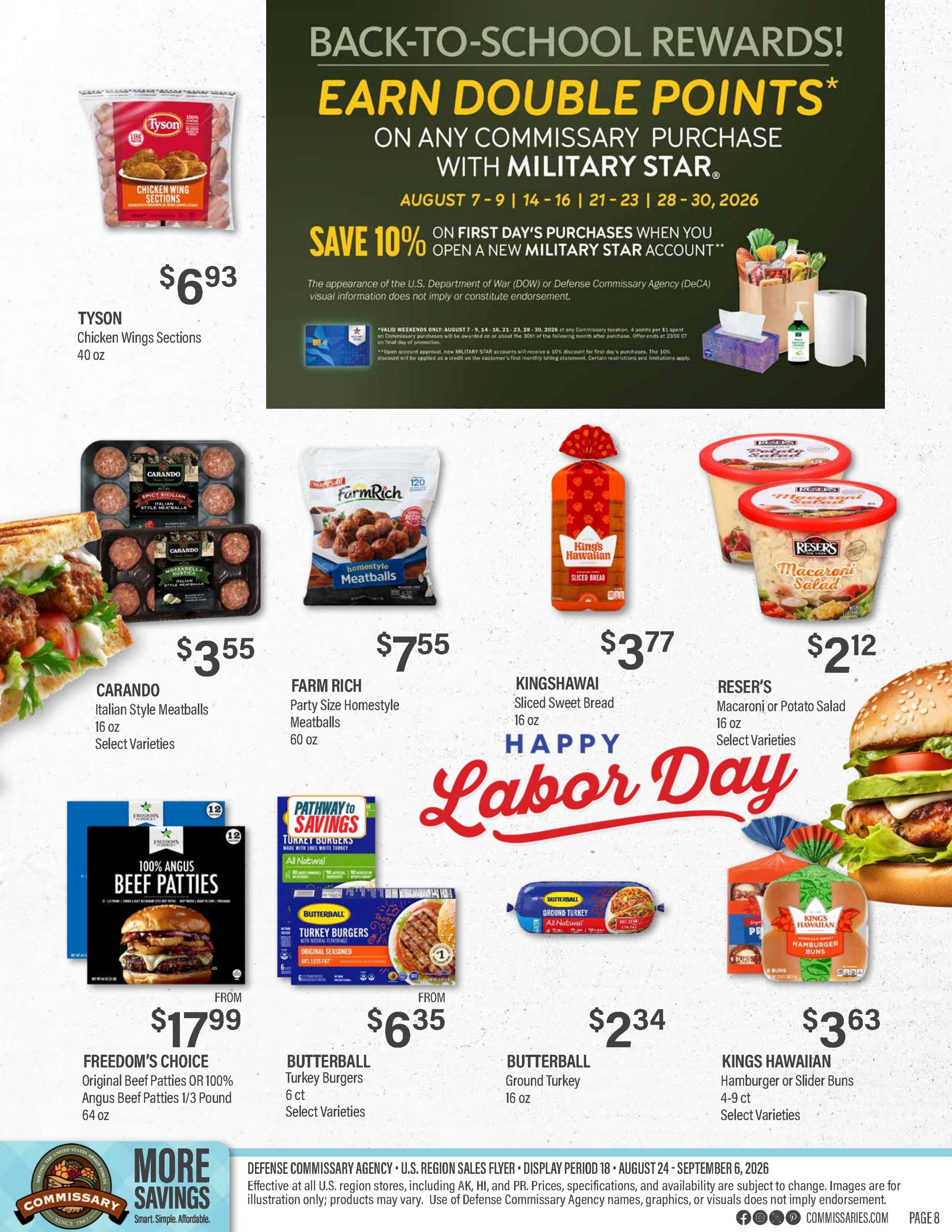 Commissary Store Weekly Ad August 24 - September 6, 2026