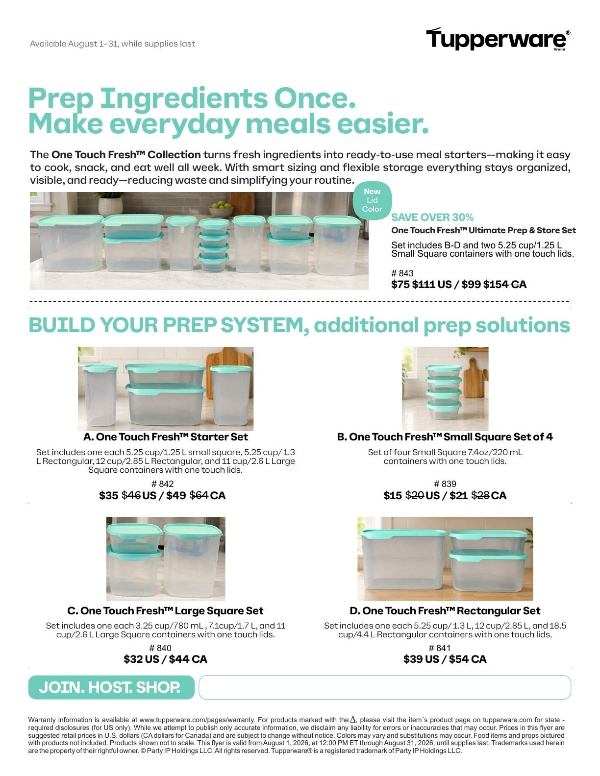 Tupperware August 2026 Weekly Ad August 1 - 31, 2026