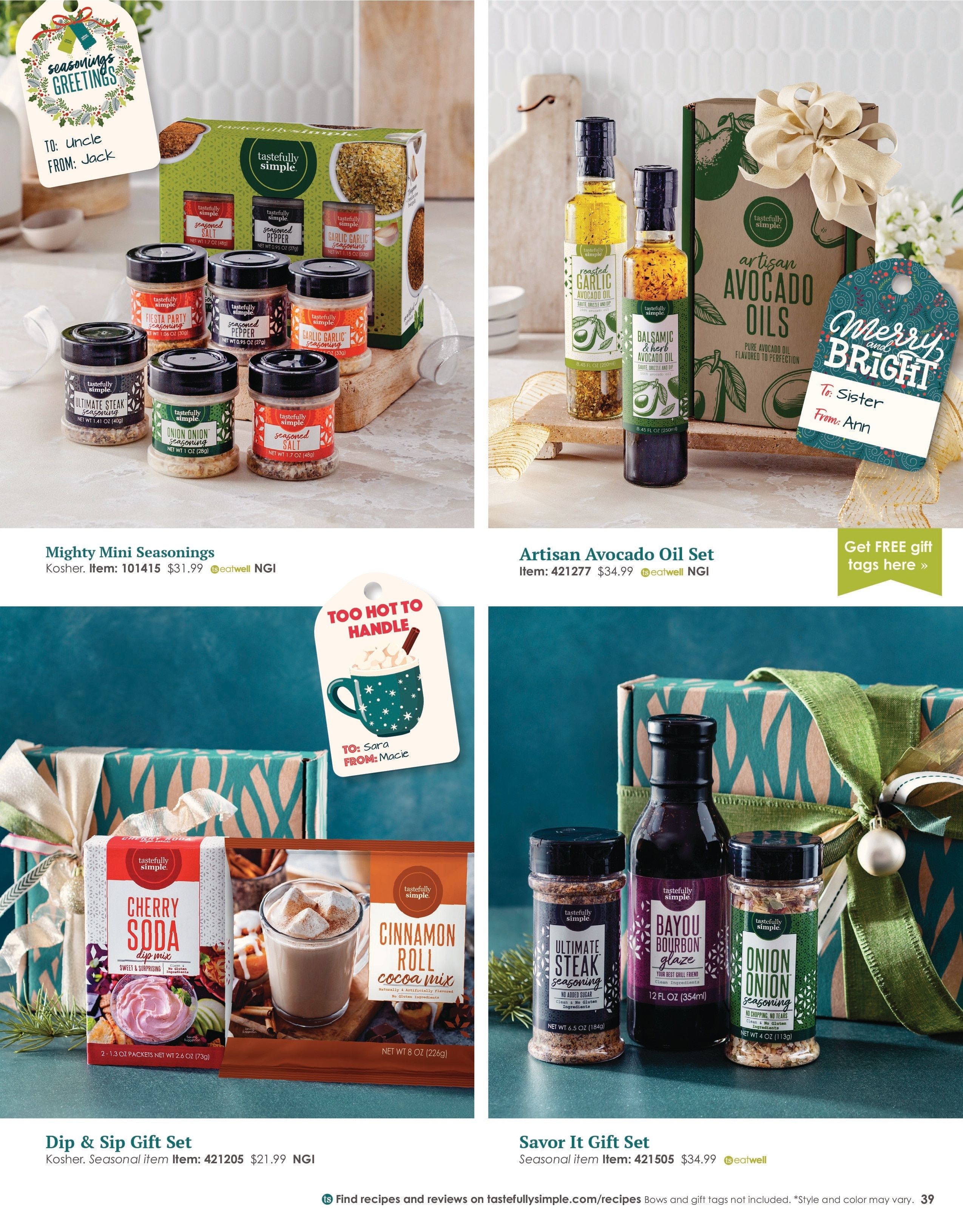 Tastefully Simple Fall/Winter 2026 Catalog Weekly Ad August 1, 2026 - February 28, 2027