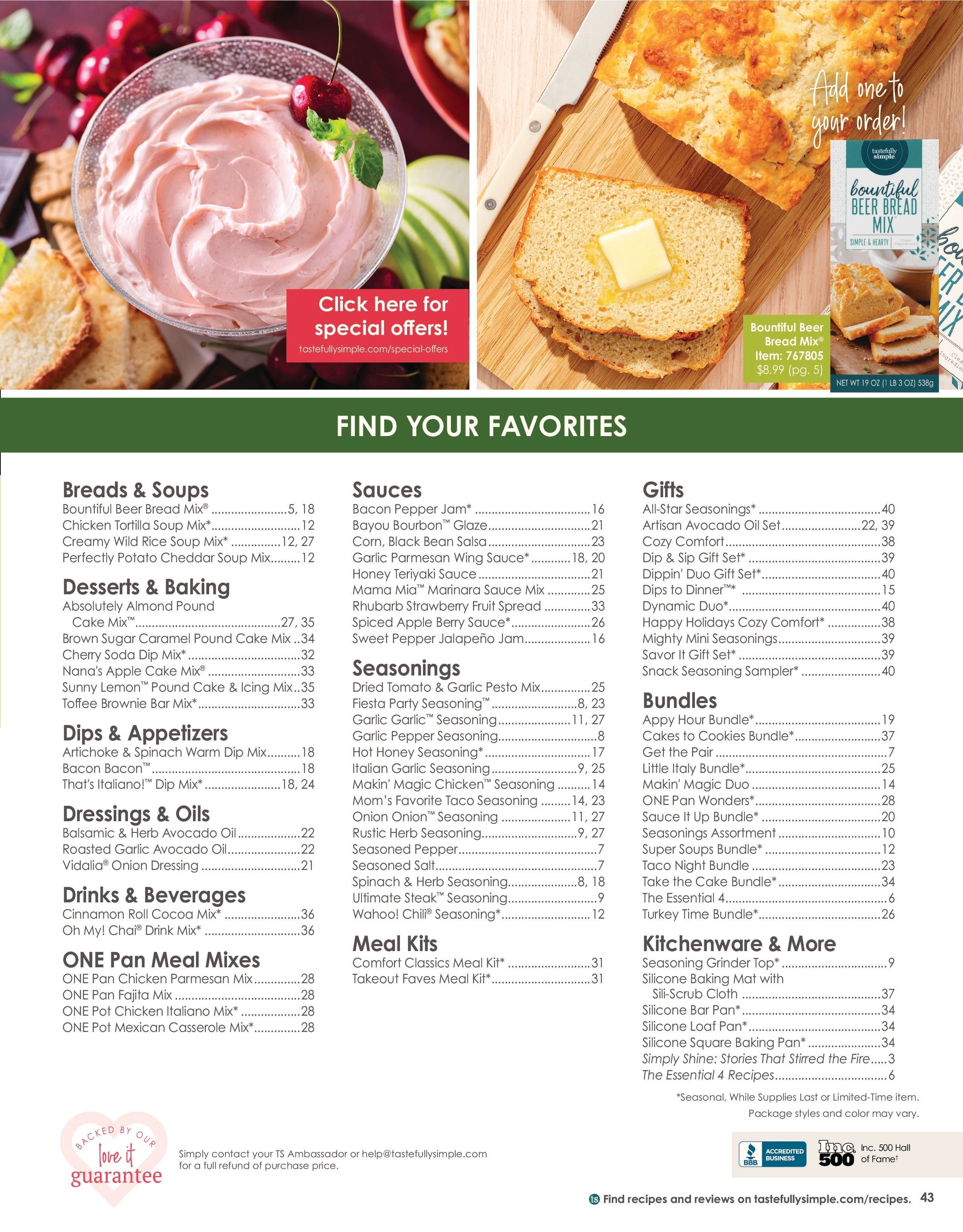 Tastefully Simple Fall/Winter 2026 Catalog Weekly Ad August 1, 2026 - February 28, 2027