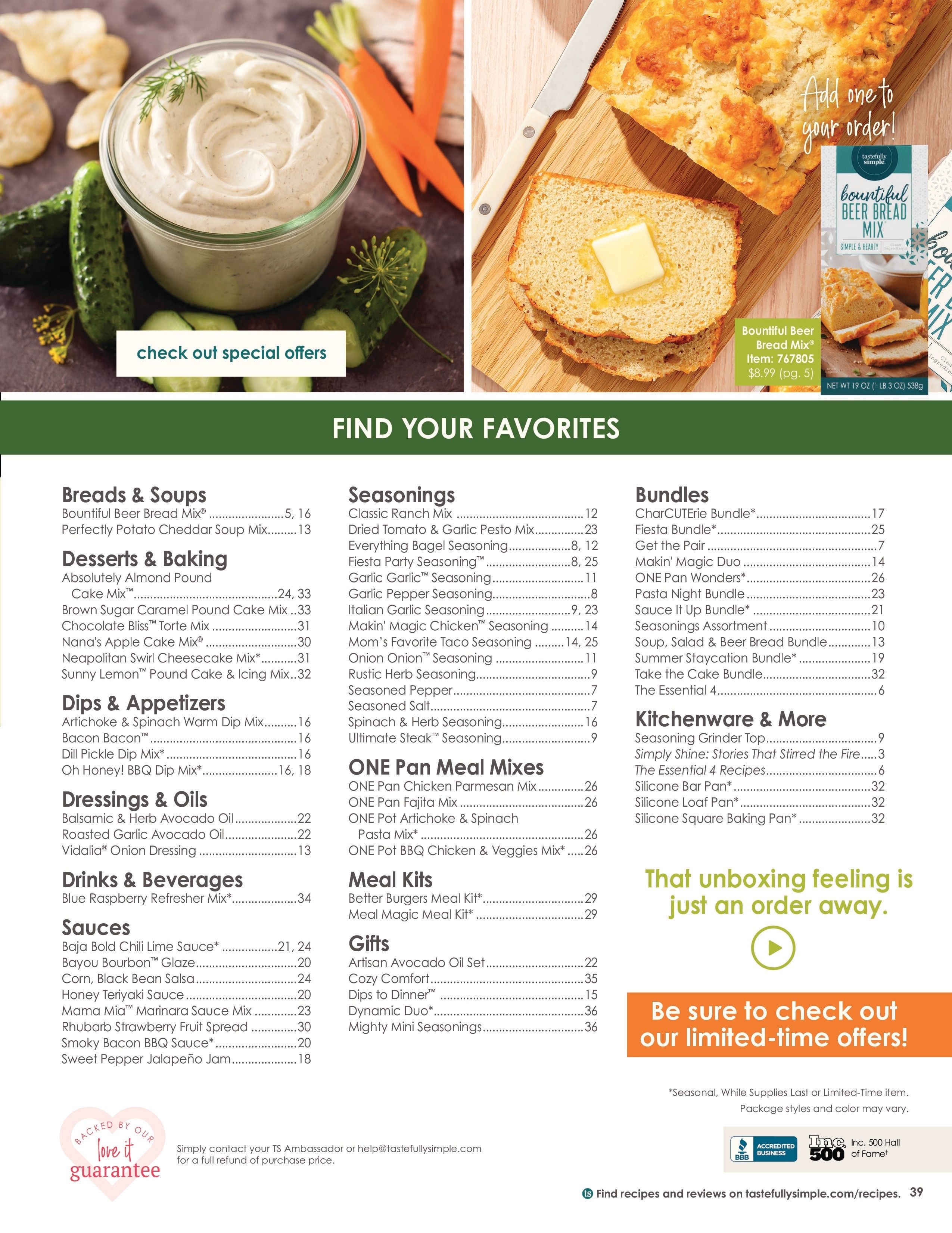 Tastefully Simple Spring/Summer 2026 Catalog Weekly Ad March 1 - August 31, 2026