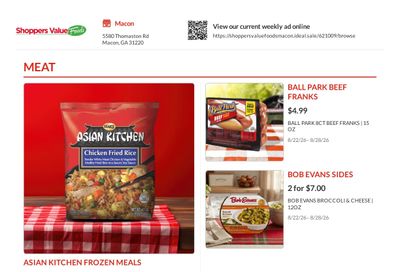 Shoppers Value Foods Macon (Georgia) Weekly Ad August 22 - 28, 2026