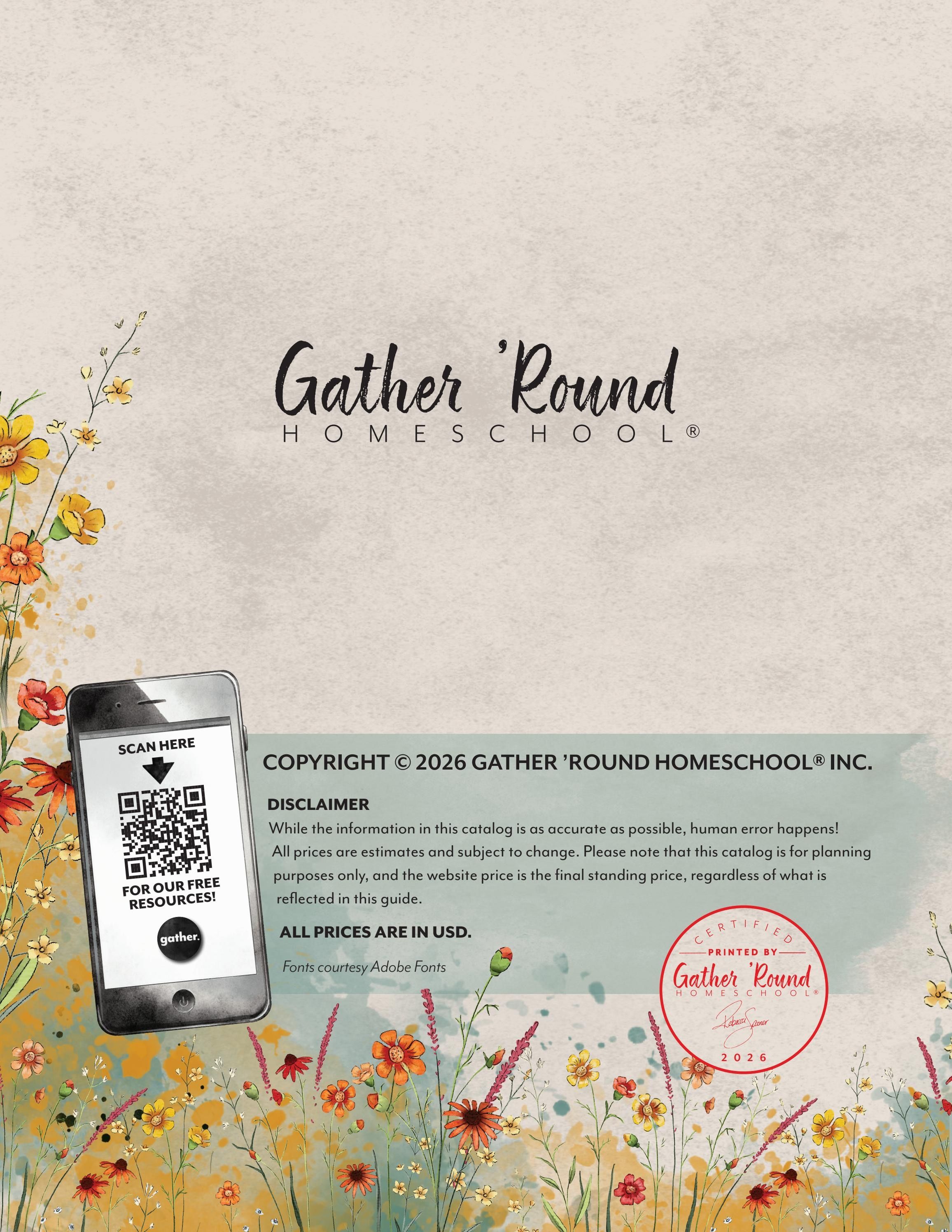 Gather 'Round Homeschool Catalog Weekly Ad January 1 - December 31, 2026