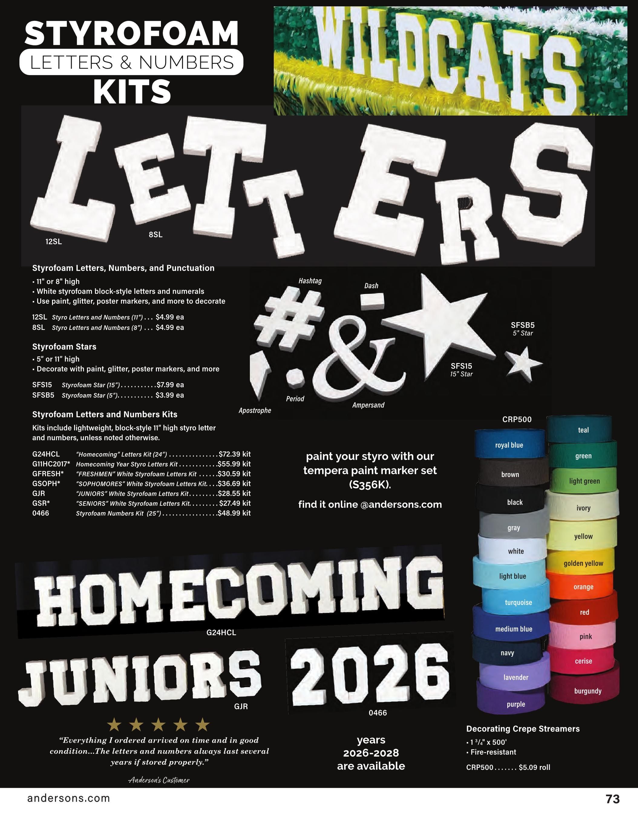Anderson's School Events School Events 2026 Catalog Weekly Ad January 1 - December 31, 2026