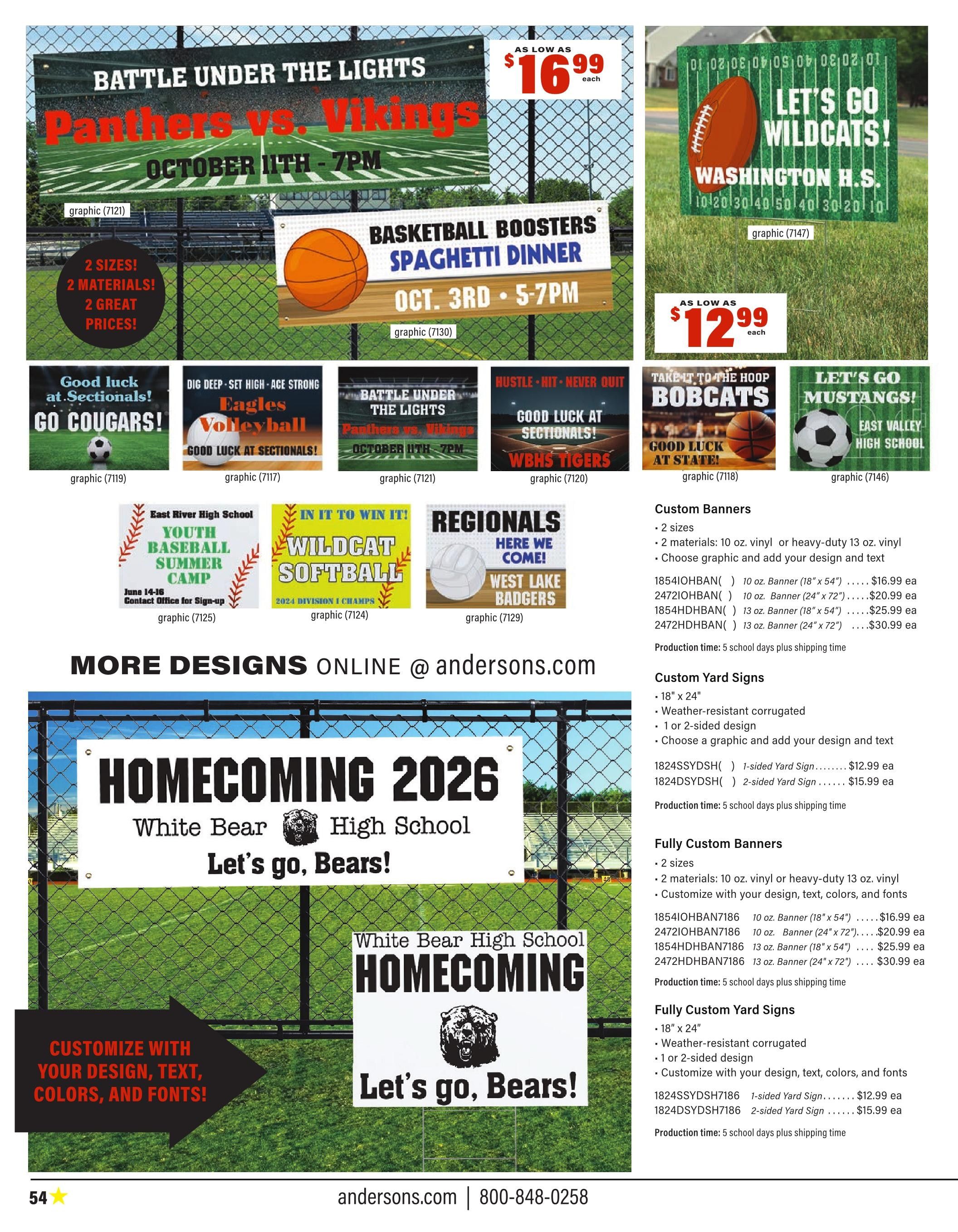 Anderson's School Events School Spirit 2026 Catalog Weekly Ad January 1 - December 31, 2026