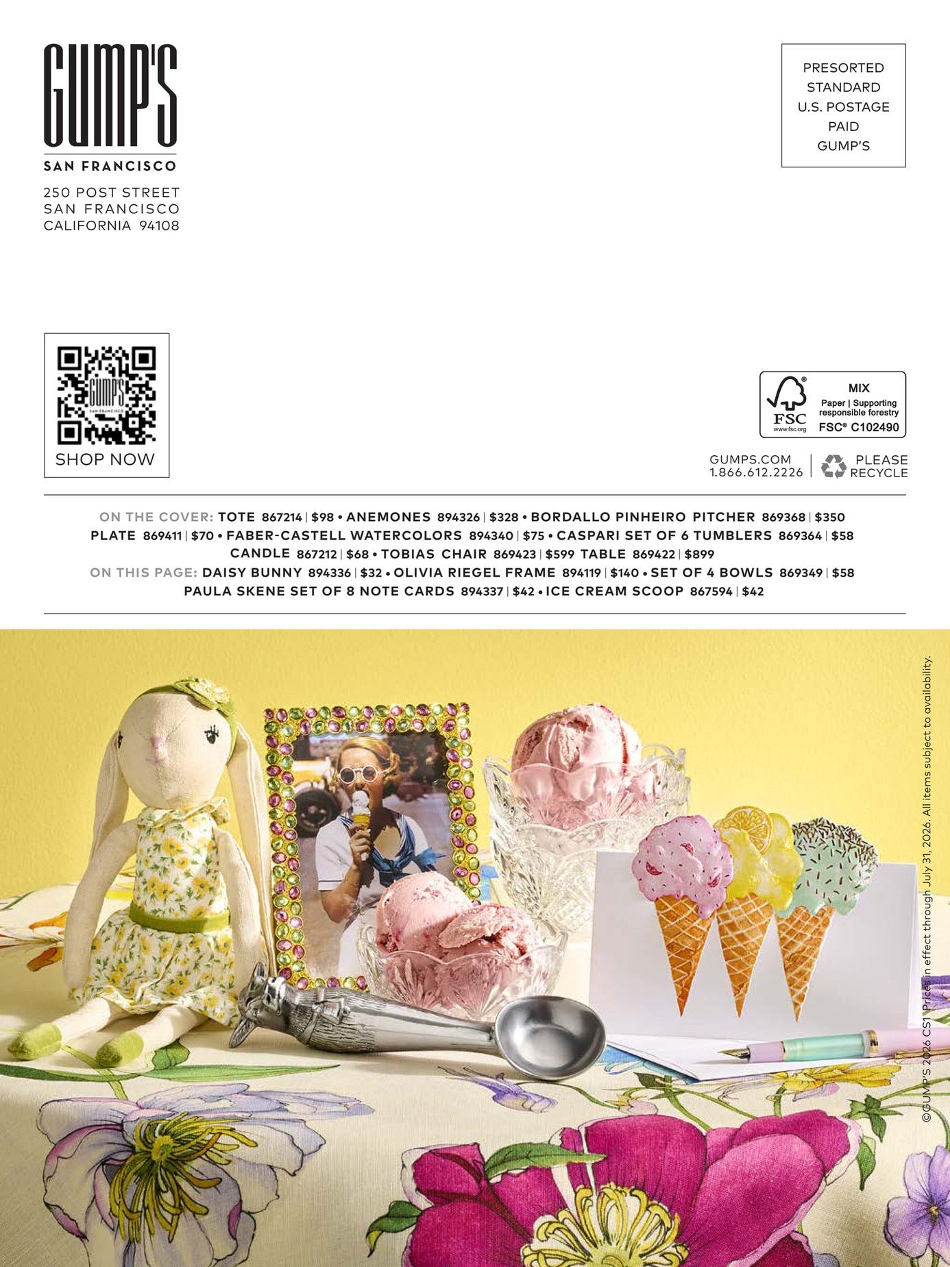 Gump's Summer Catalog Weekly Ad April 1 - August 31, 2026