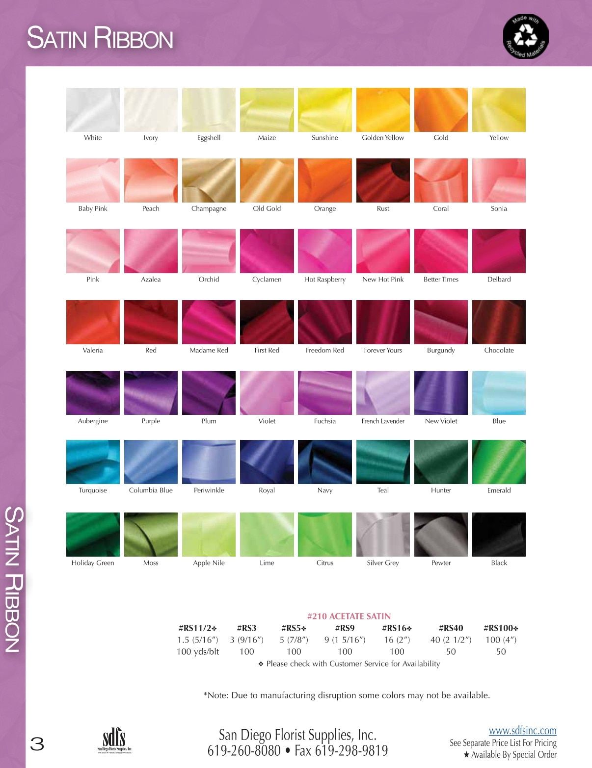 San Diego Florist Supply Catalog Weekly Ad January 1 - December 31, 2026