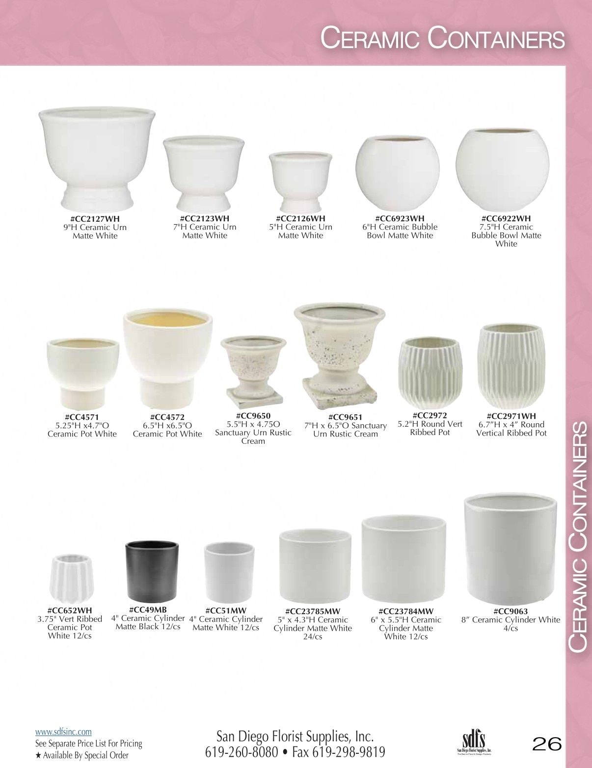 San Diego Florist Supply Catalog Weekly Ad January 1 - December 31, 2026
