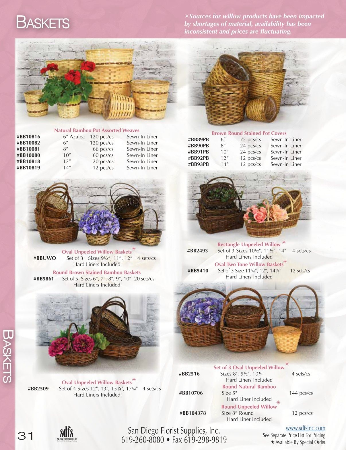 San Diego Florist Supply Catalog Weekly Ad January 1 - December 31, 2026