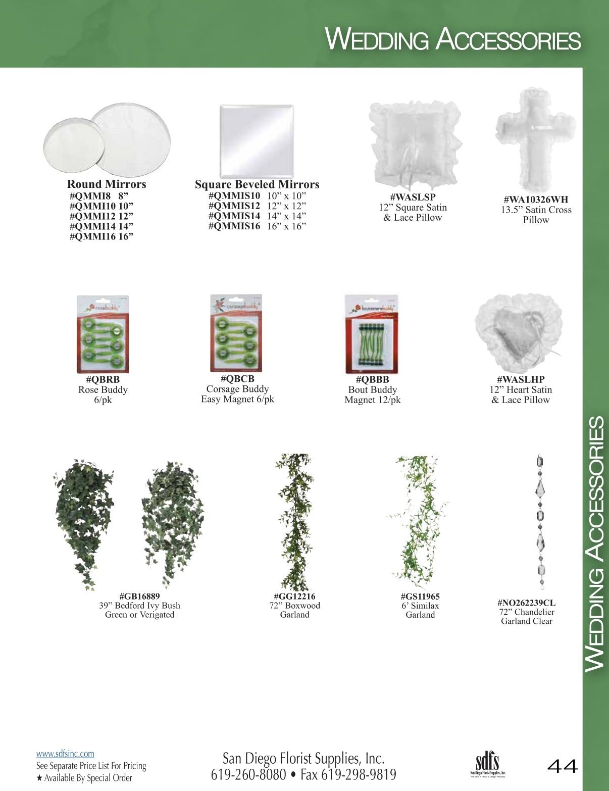 San Diego Florist Supply Catalog Weekly Ad January 1 - December 31, 2026