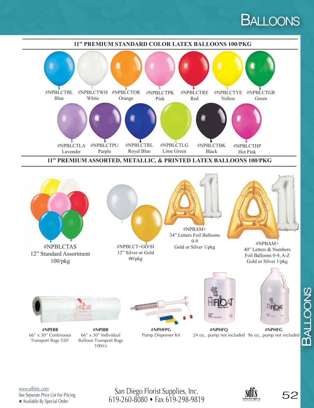 San Diego Florist Supply Catalog Weekly Ad January 1 - December 31, 2026