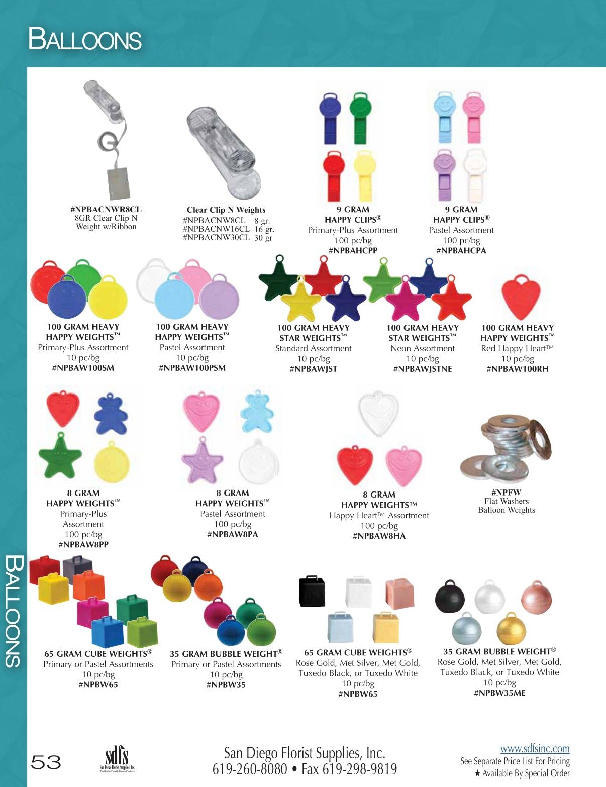San Diego Florist Supply Catalog Weekly Ad January 1 - December 31, 2026