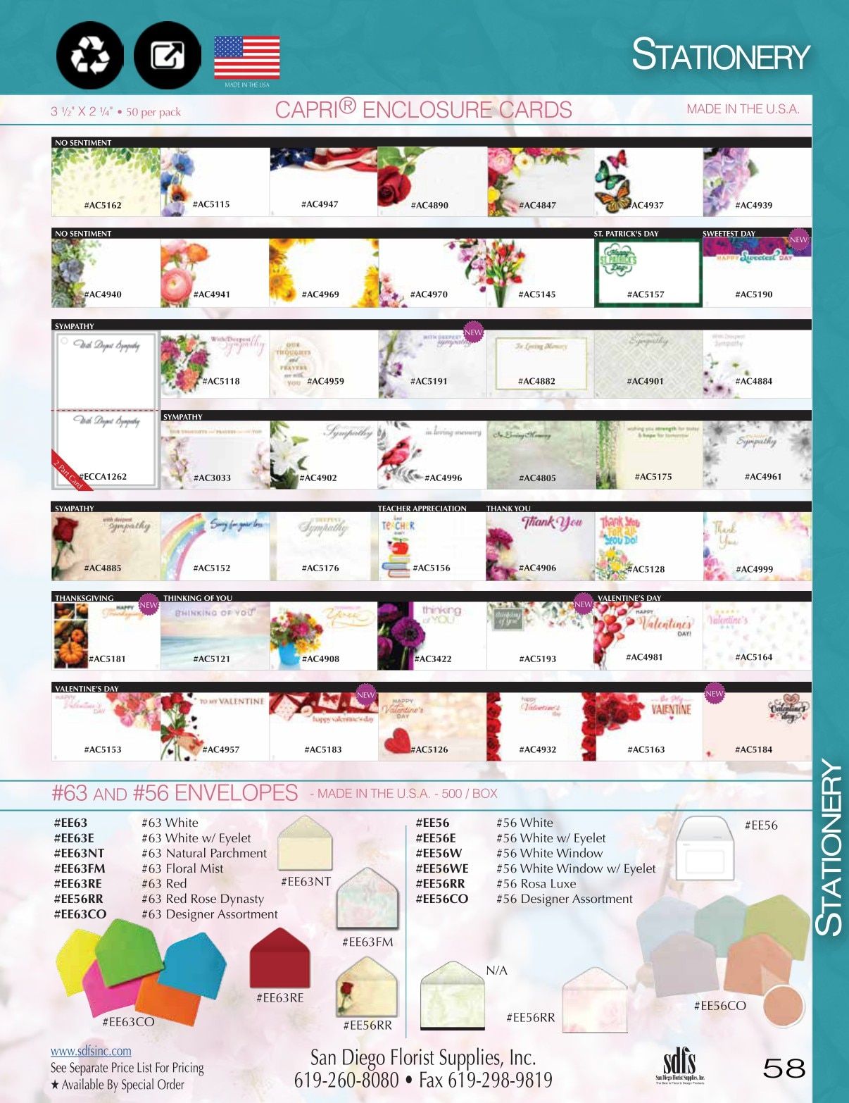 San Diego Florist Supply Catalog Weekly Ad January 1 - December 31, 2026
