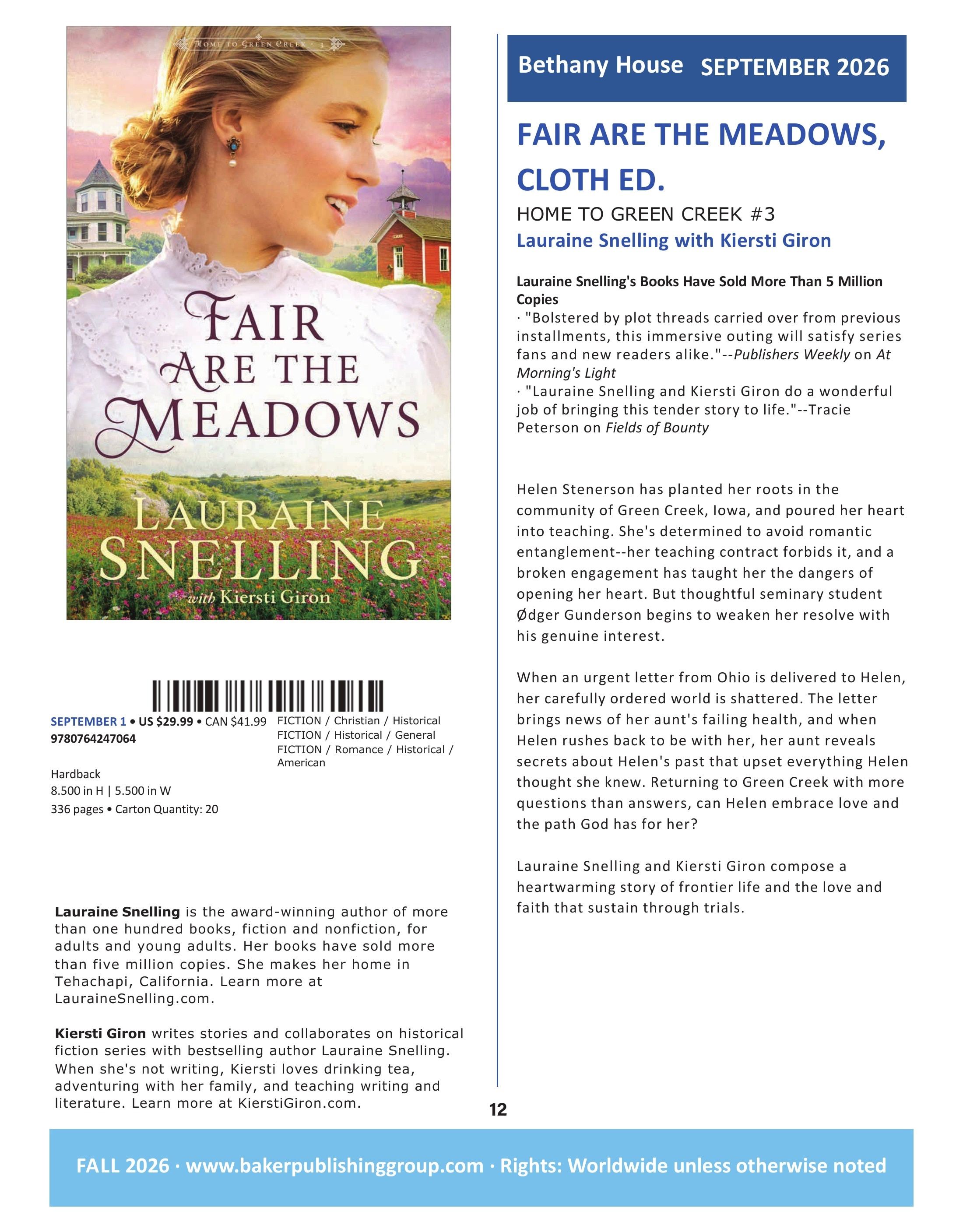 Baker Publishing Group Fall Fiction Catalog Weekly Ad August 1 - December 31, 2026