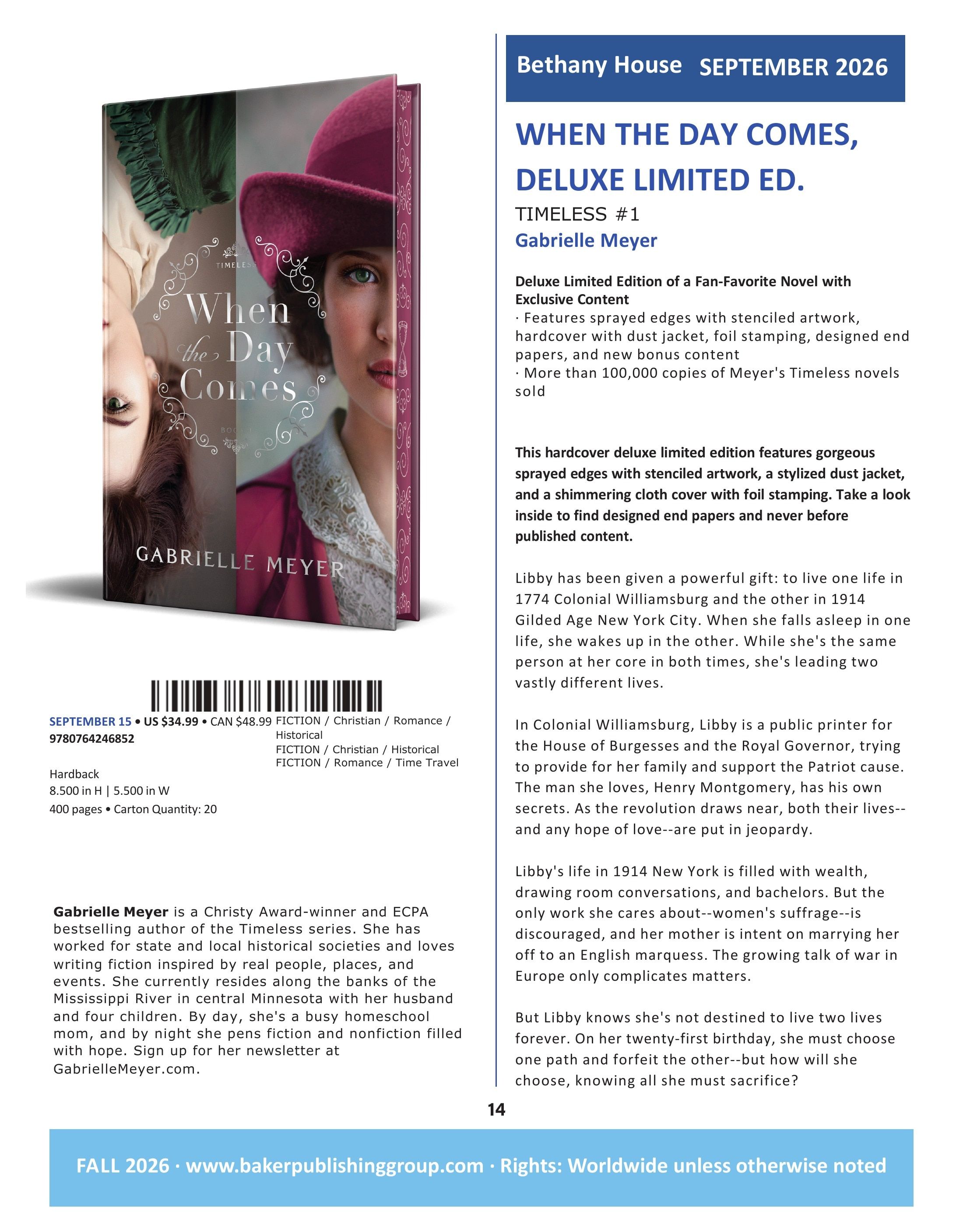 Baker Publishing Group Fall Fiction Catalog Weekly Ad August 1 - December 31, 2026