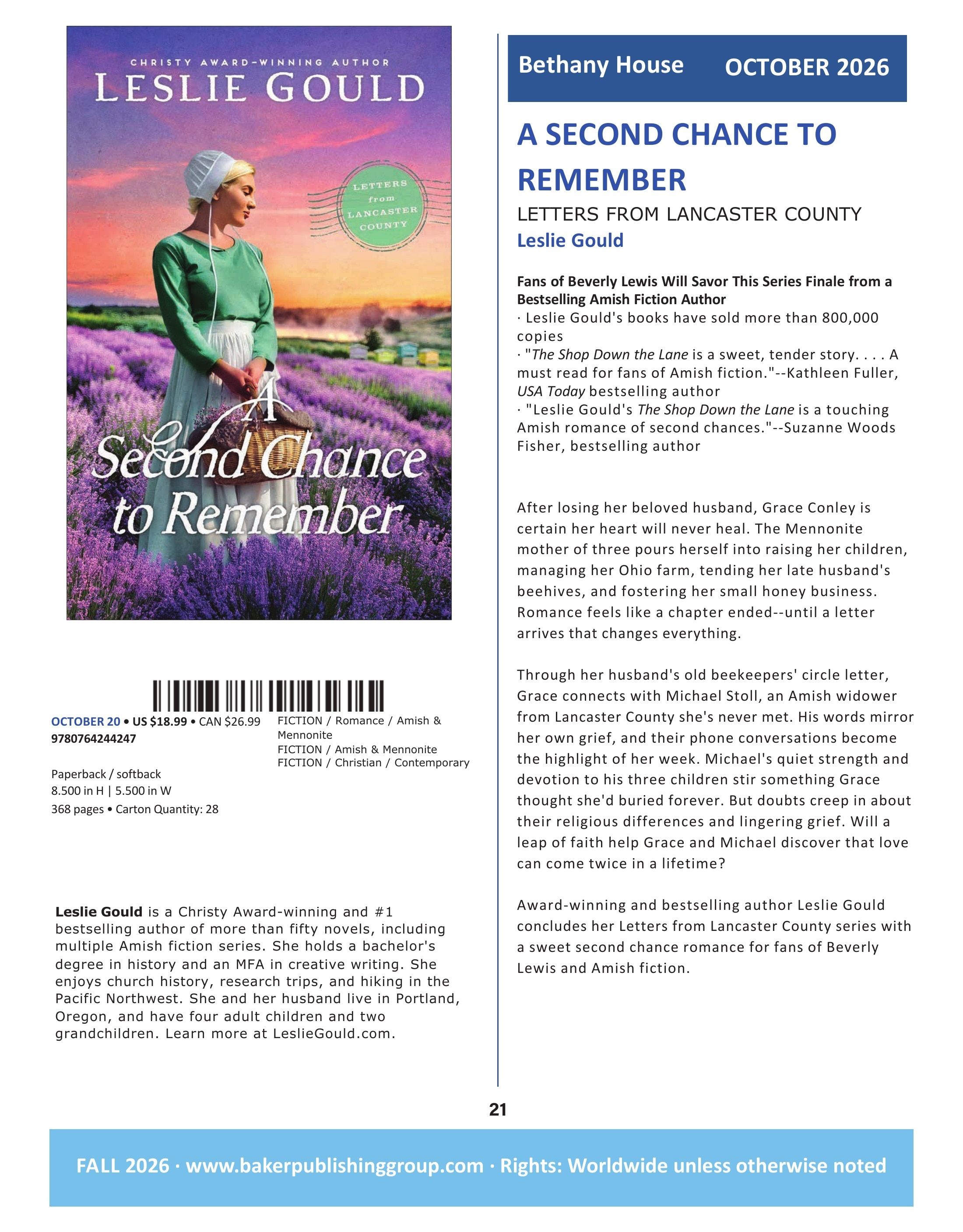 Baker Publishing Group Fall Fiction Catalog Weekly Ad August 1 - December 31, 2026