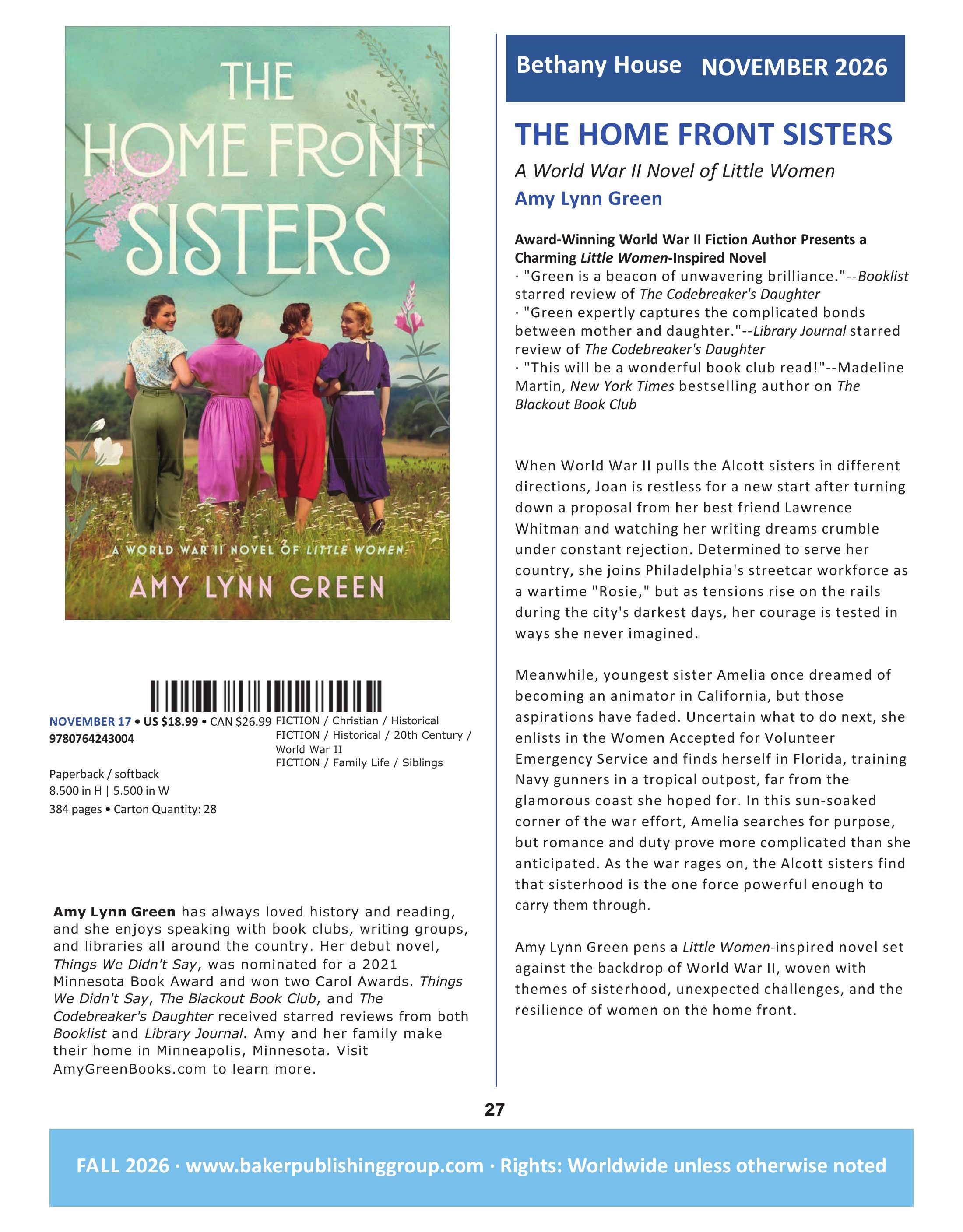 Baker Publishing Group Fall Fiction Catalog Weekly Ad August 1 - December 31, 2026