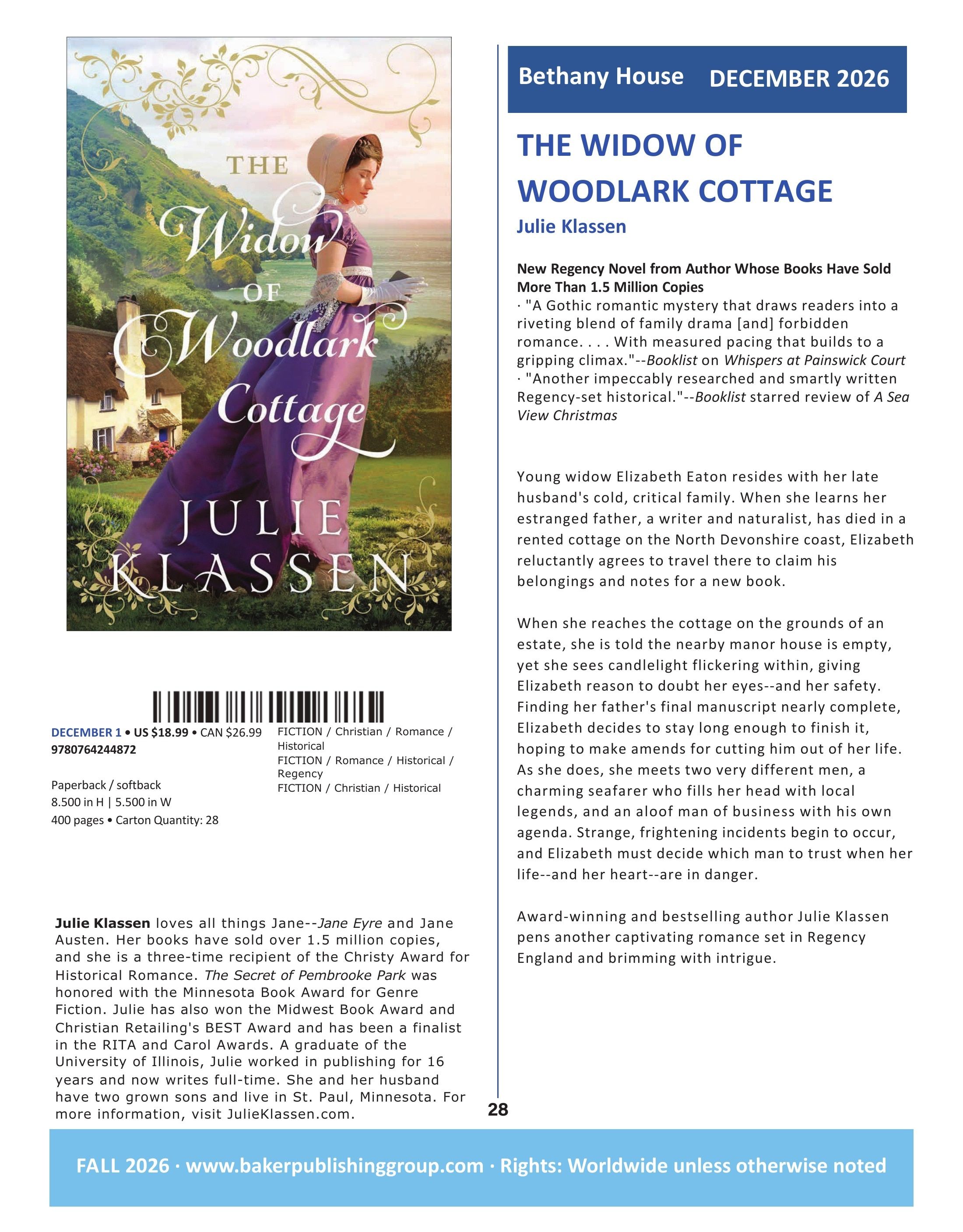 Baker Publishing Group Fall Fiction Catalog Weekly Ad August 1 - December 31, 2026