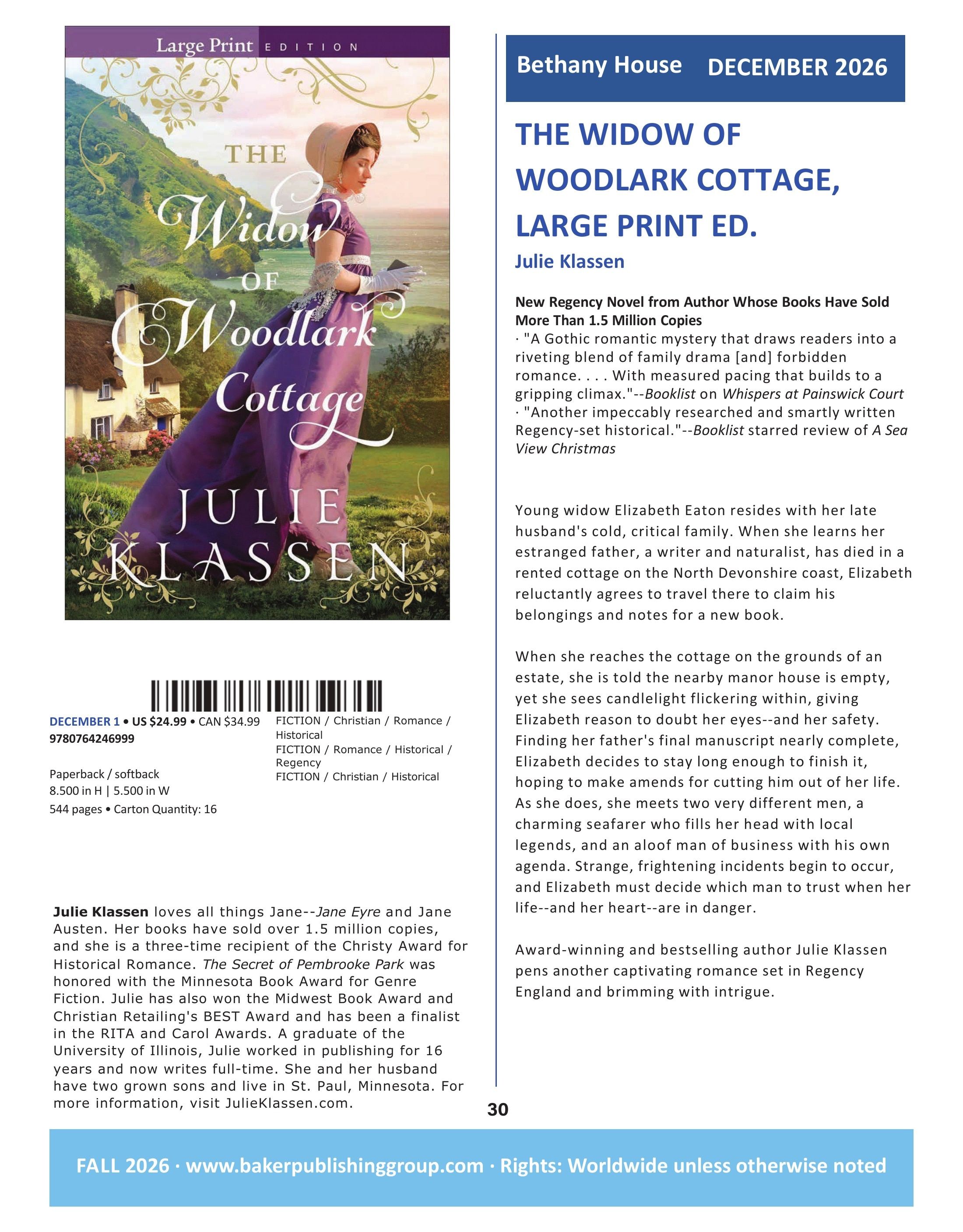 Baker Publishing Group Fall Fiction Catalog Weekly Ad August 1 - December 31, 2026