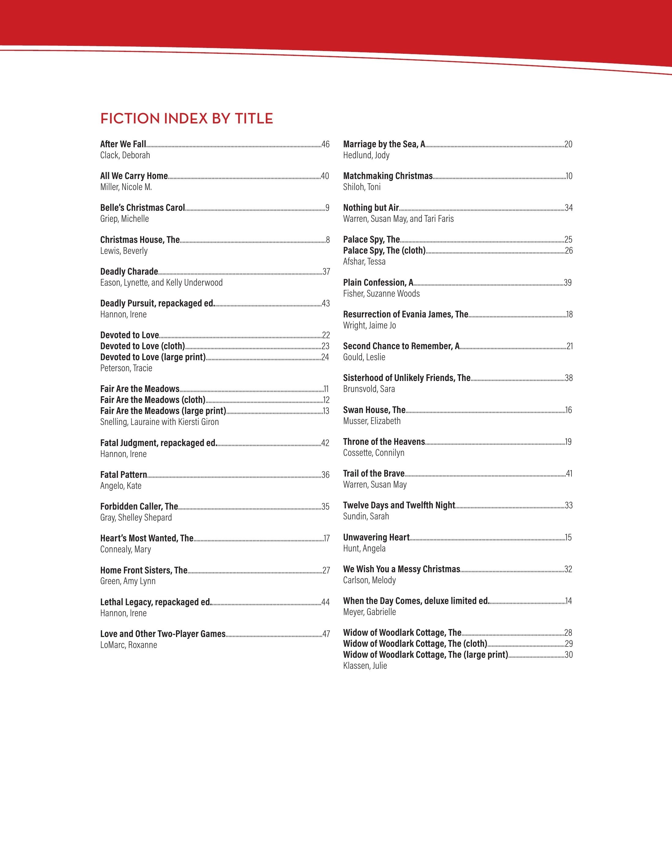 Baker Publishing Group Fall Fiction Catalog Weekly Ad August 1 - December 31, 2026