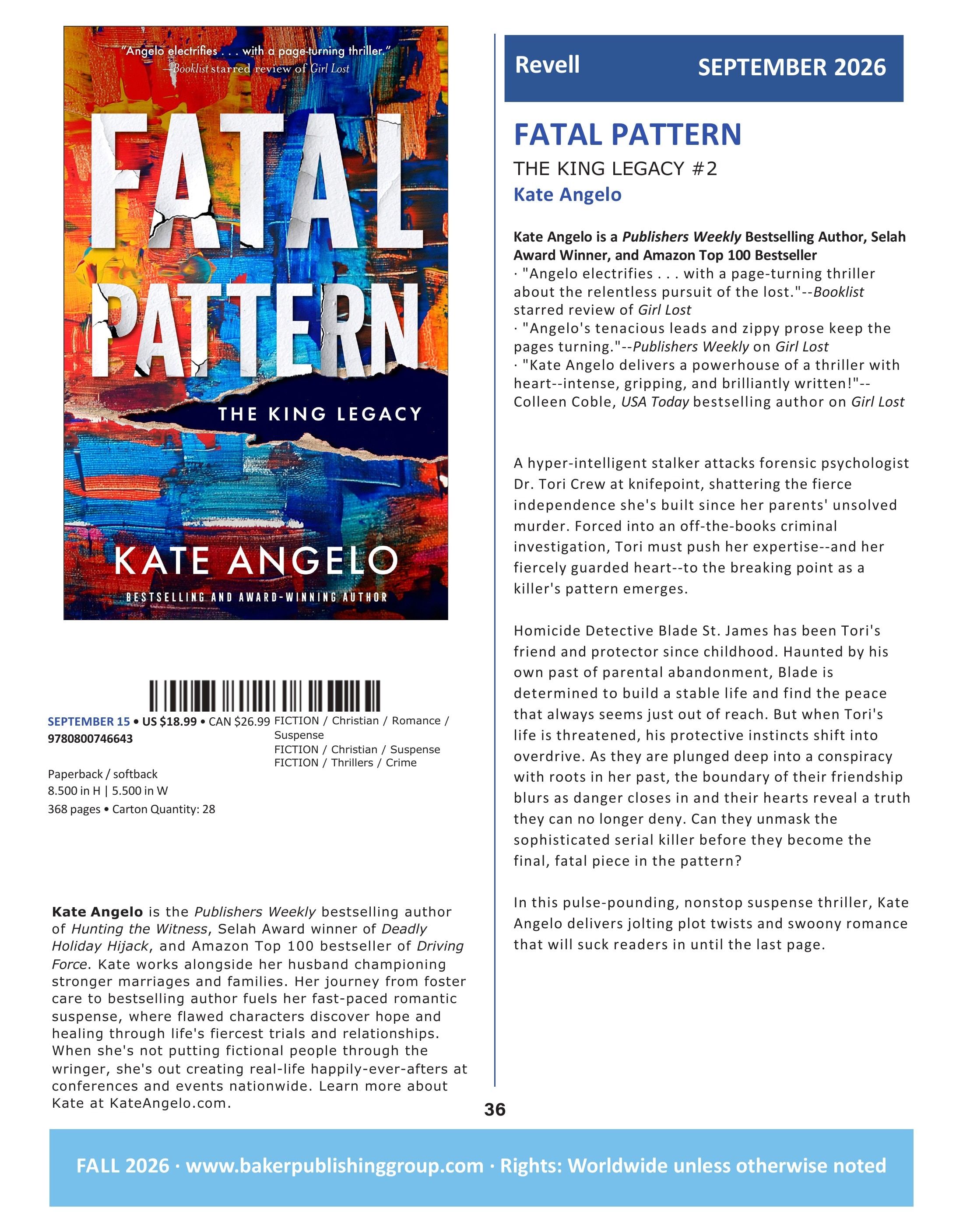 Baker Publishing Group Fall Fiction Catalog Weekly Ad August 1 - December 31, 2026