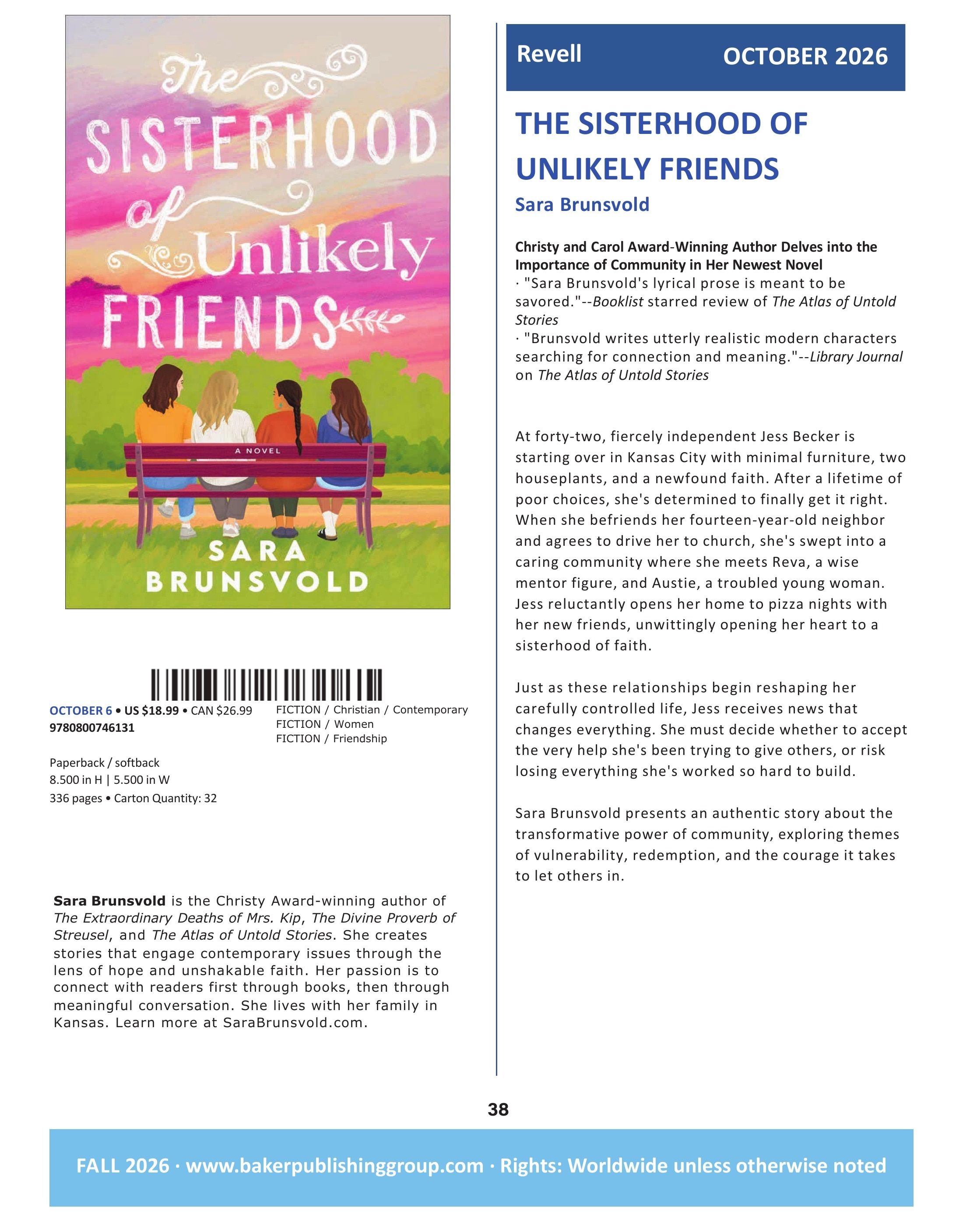 Baker Publishing Group Fall Fiction Catalog Weekly Ad August 1 - December 31, 2026